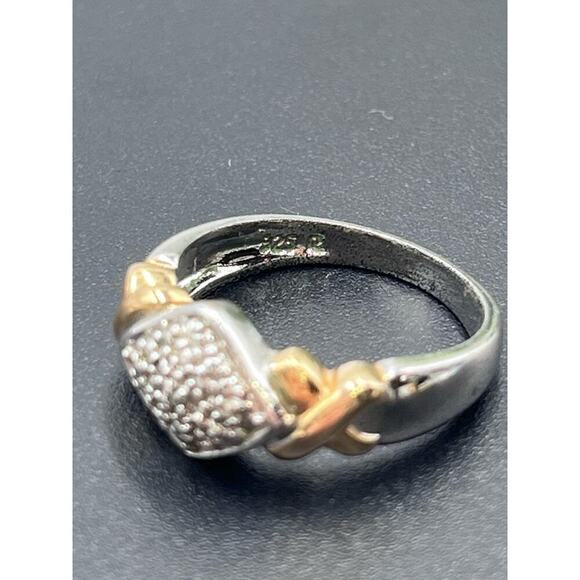 Ross Simons Vintage XO Diamond Accent 925 Sterling Silver Vermeil Ring Sz 8.25 - Picture 12 of 13